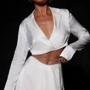 Meshki Talulah Diamante Rope Mini Flute Skirt and Top